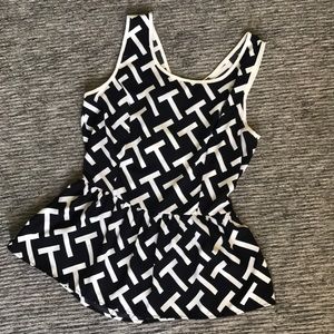 Geometric peplum top